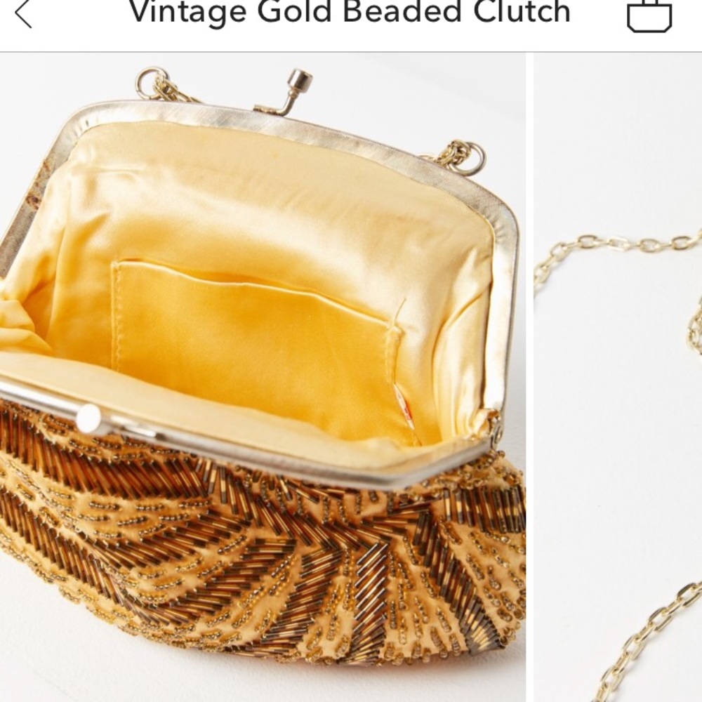 Vintage gold beaded chain purse